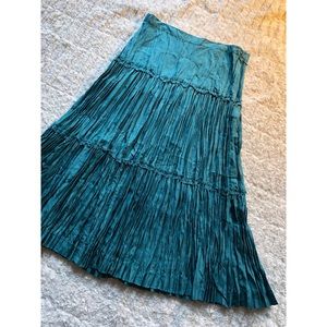 100% Silk Pleated Maxi Skirt
